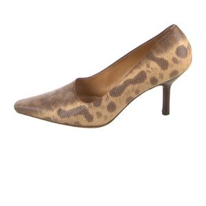 Gucci leather pumps, animal print, size 8B